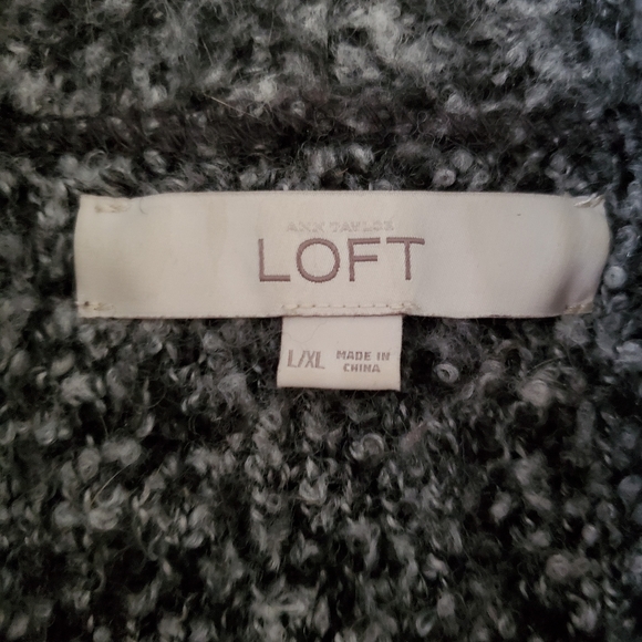 🌹 LOFT Heavy Grey Knit Open Cardigan - Picture 8 of 9